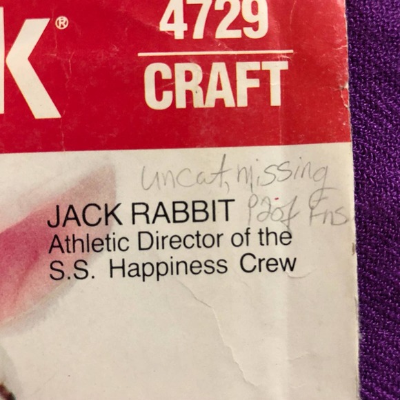 Butterick 4729 Plush Jack Rabbit pattern - Picture 2 of 4